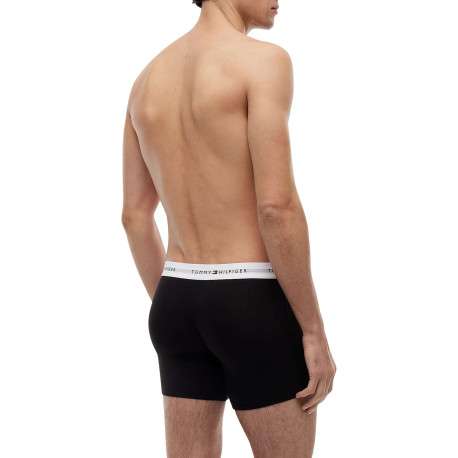 Lot de 3 boxers longs en coton noirs unis pourvus d'une taille élastiquée - Image 4