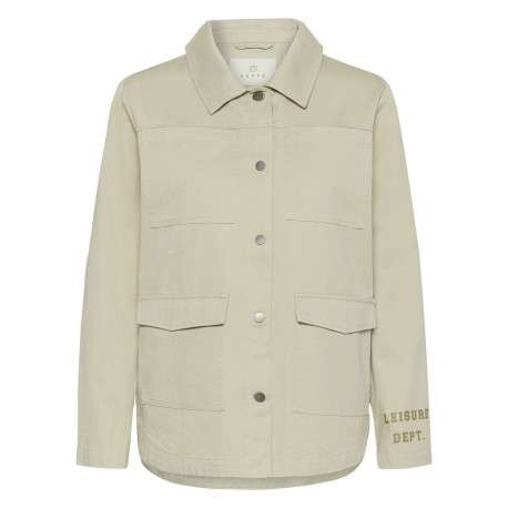 Surchemise en coton vert pale unie pourvue d'une coupe droite