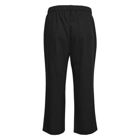 Pantalon Chino noir uni avec une coupe bootcut et une taille élastiquée - Image 2