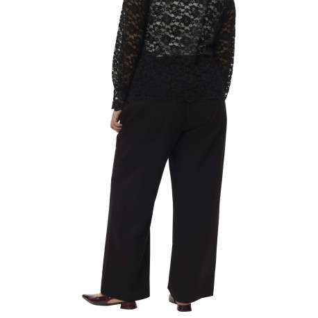 Pantalon Chino noir uni avec une coupe bootcut et une taille élastiquée - Image 4