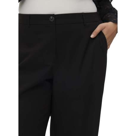Pantalon Chino noir uni avec une coupe bootcut et une taille élastiquée - Image 5