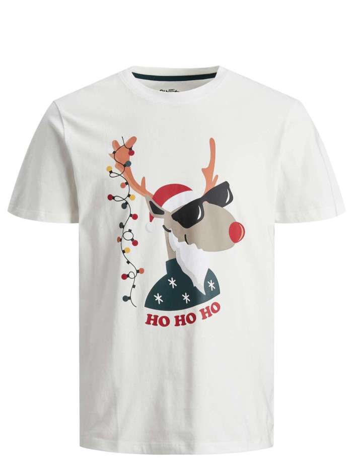 T-shirt blanc en coton uni...
