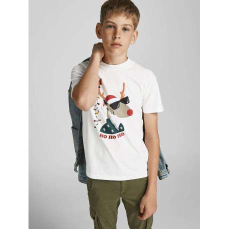 T-shirt blanc en coton uni coupe droite col rond - Image 2