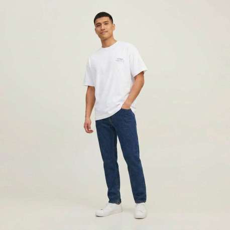 T-shirt en coton blanc imprimé avec une coupe droite et un col rond - Image 4
