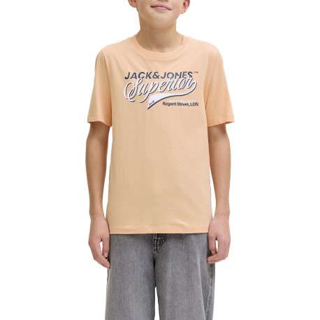 T-shirt en coton biologique pêche orné d'un imprimé de la marque - Image 3