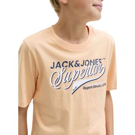 T-shirt en coton biologique pêche orné d'un imprimé de la marque - Image 5