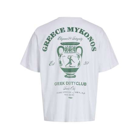 T-shirt en coton biologique blanc uni pourvu d'un imprimé antique - Image 2
