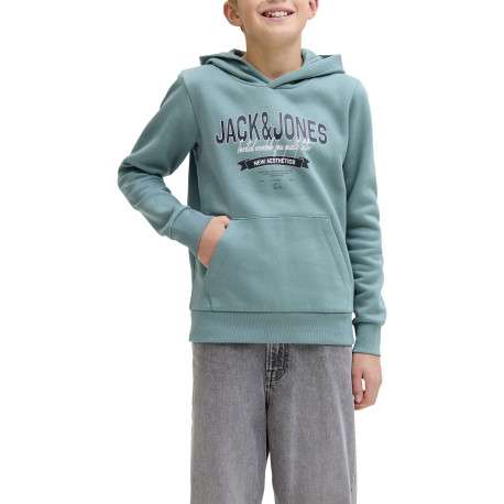 Sweat en coton mélangé bleu à coupe droite orné d'un imprimé de la marque - Image 3