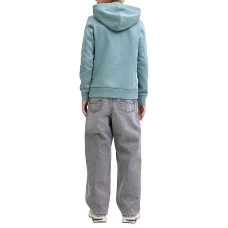 Sweat en coton mélangé bleu à coupe droite orné d'un imprimé de la marque - Image 4