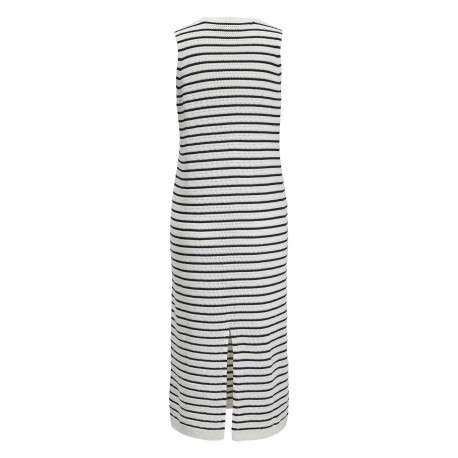 Robe longue en coton blanche à rayures pourvue d'une coupe ajustée - Image 2