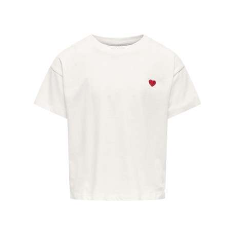 T-shirt en coton biologique blanc uni avec une coupe droite et un col rond