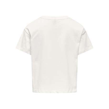 T-shirt en coton biologique blanc uni avec une coupe droite et un col rond - Image 2