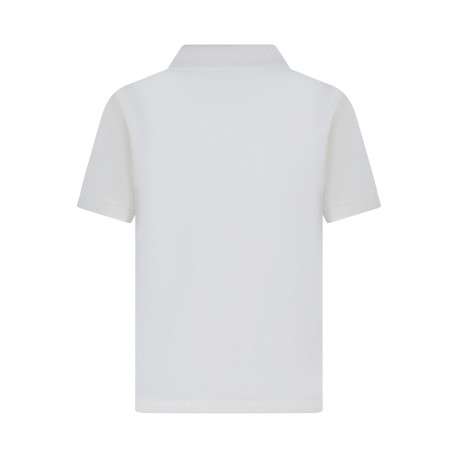 Polo en coton blanc à coupe ajustée pourvu d'un col boutonné - Image 2