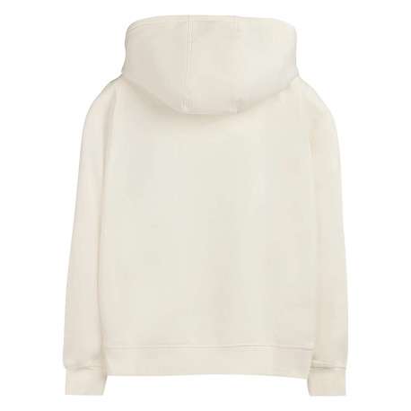 Sweat en coton mélangé beige à coupe ample pourvu d'un col à capuche - Image 2