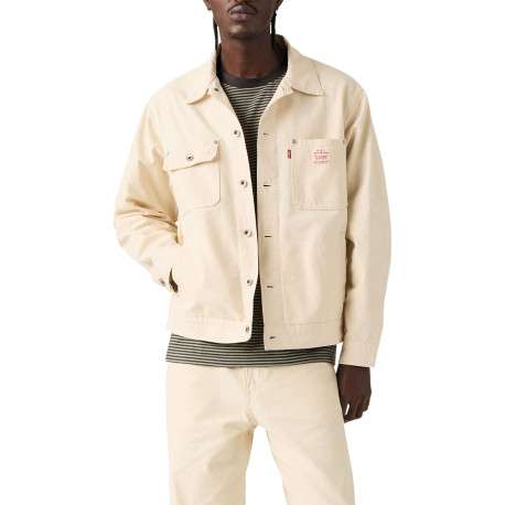 Veste en coton écrue à coupe ajustée pourvue d'un col cubain - Image 3