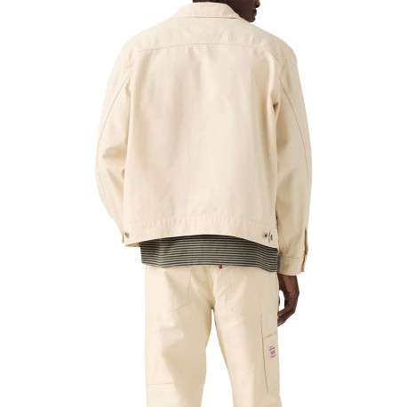 Veste en coton écrue à coupe ajustée pourvue d'un col cubain - Image 4