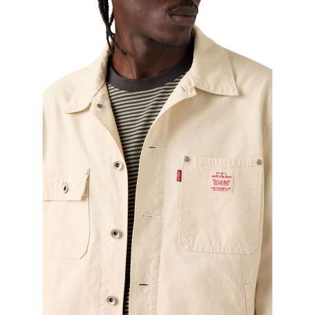 Veste en coton écrue à coupe ajustée pourvue d'un col cubain - Image 5