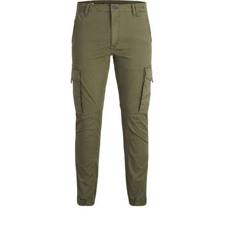 Pantalon cargo kaki uni avec une coupe ample resserré aux chevilles - Image 11