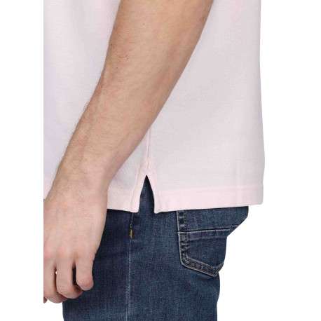 Polo en coton biologique rose uni avec une coupe droite et un col à revers - Image 10
