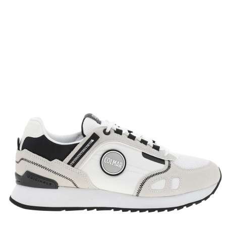 Baskets running blanches en cuir avec un talon plat et des lacets - Image 2