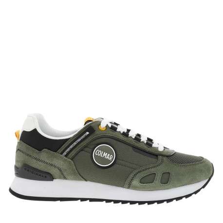 Baskets running kaki en cuir avec un talon plat et des lacets - Image 2