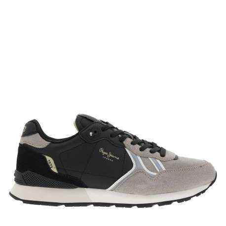 Baskets running en cuir noires avec semelle à talon plat et lacets - Image 2
