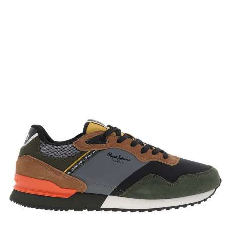 Baskets running en cuir multicolores avec semelle à talon plat et lacets - Image 2
