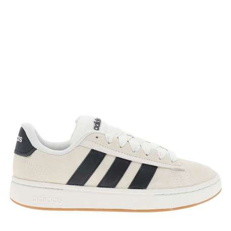 Baskets tennis blanches en cuir avec un talon plat et des lacets - Image 2