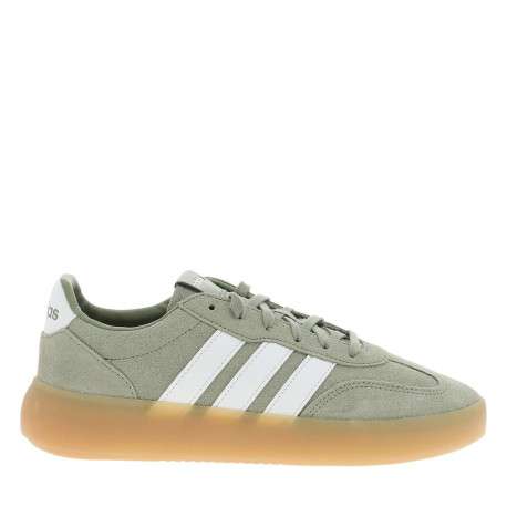 Baskets en cuir vert avec un revêtement doux à talon plat avec des lacets - Image 2