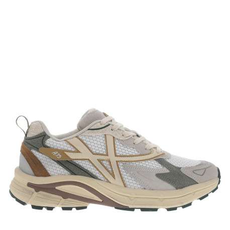 Baskets running beige à semelle plate avec du mesh sur le pourtour - Image 2