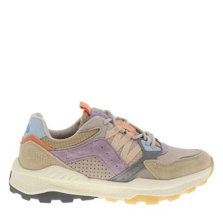 Baskets running beiges en cuir avec un talon plat et des lacets - Image 2