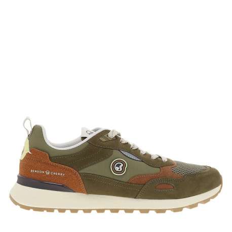 Baskets kaki à semelle plate avec un patch de la marque sur la languette - Image 2