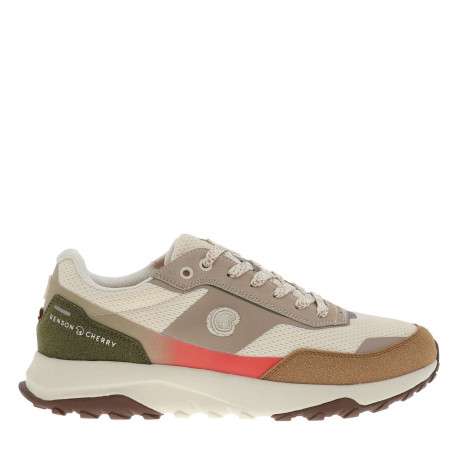 Baskets running beige à talon plat avec un patch de la marque sur la languette - Image 2