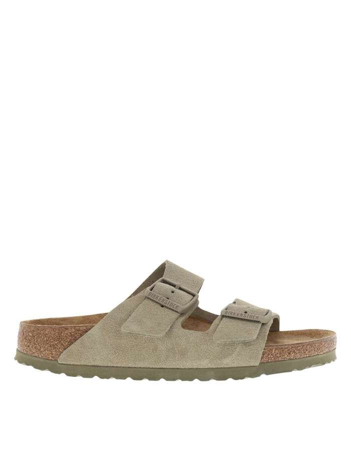 Mules en cuir beige à...