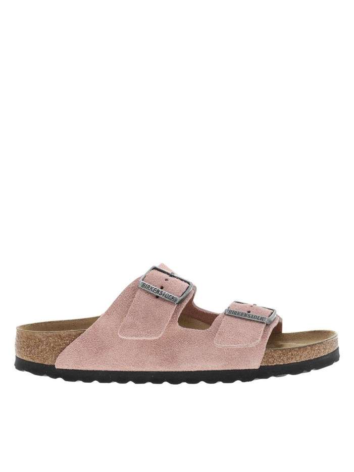 Mules en cuir rose à...