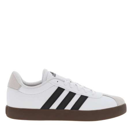 Tennis en cuir blanches à semelle marron foncé avec logos noirs - Image 2