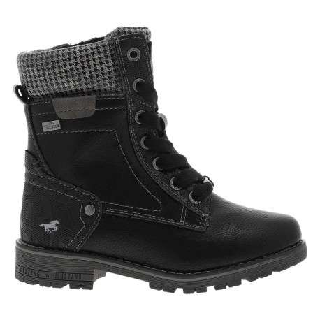 Bottines noires à talon décroché bas avec des lacets et un zip - Image 2