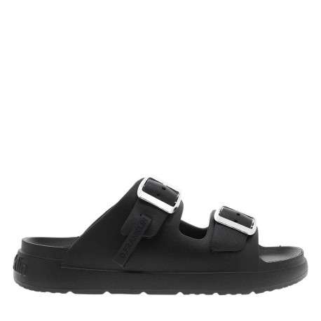 Mules noires à semelle plate et une fermeture à boucle à ardillon - Image 2