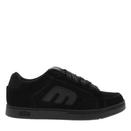 Baskets skate en cuir noires avec un talon plat et des lacets - Image 2