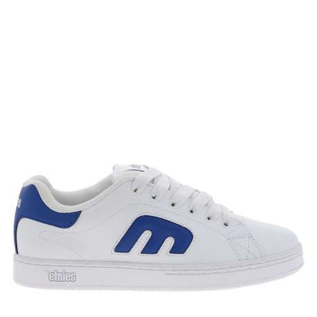 Baskets skate en cuir blanches avec un talon plat et des lacets - Image 2
