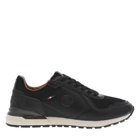 Baskets running noires à talon plat avec des lacets et logo cousu - Image 2
