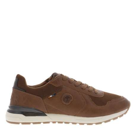 Baskets running cognac à talon plat avec des lacets et logo cousu - Image 2