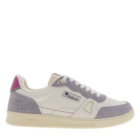 Baskets en cuir lilas avec un talon plat et un patch cousu sur la languette - Image 2