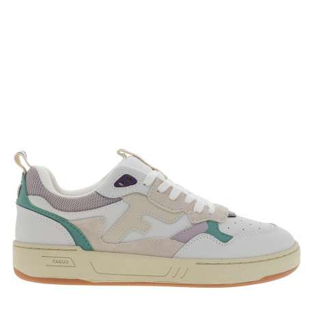 Baskets Dahlia en cuir multicolores à talon plat avec des lacets