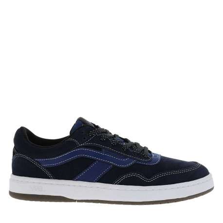 Baskets bleu marine en cuir avec un talon plat et des lacets - Image 2