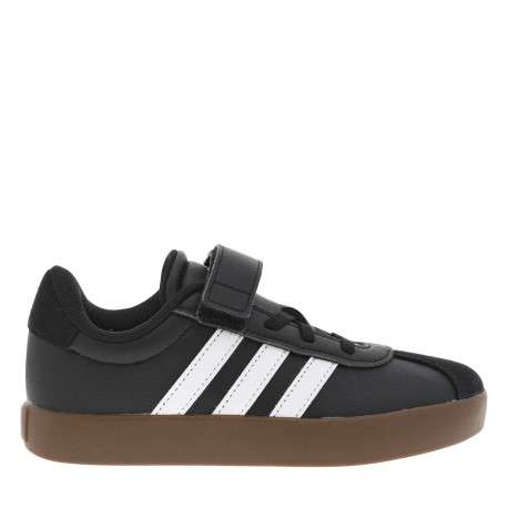 Baskets en cuir noires avec talon plat et fermeture à velcro - Image 2