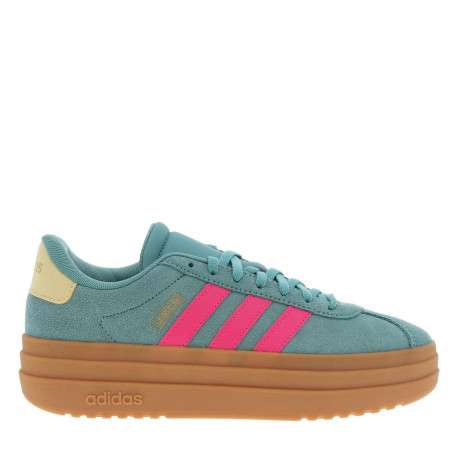 Tennis en cuir bleu canard avec semelle à talon plateau et lacets plats - Image 2