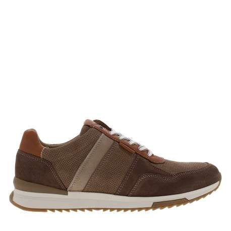 Baskets running en cuir taupe à talon plat avec des lacets tressés - Image 2