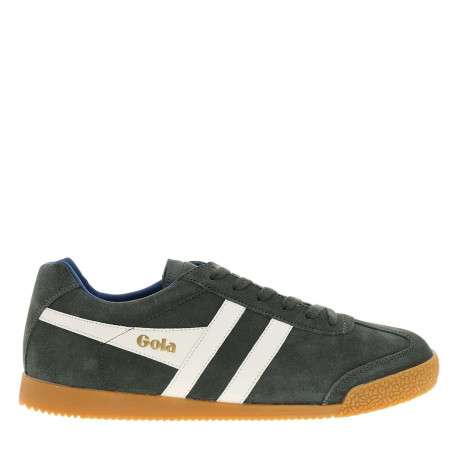 Tennis kaki en cuir nubuck avec un talon plat et des lacets - Image 2
