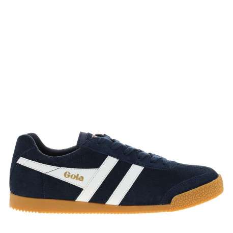 Tennis bleu marine en cuir avec un talon plat et des lacets - Image 2
